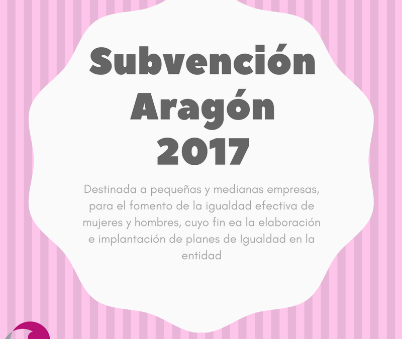 Subvención Planes de Igualdad Aragón 2017